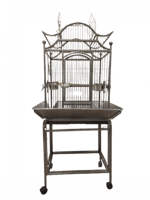 قفص ببغاء كبير رمادي