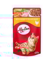 ماي لوف طعام رطب للقطط بالدجاج 100 ج