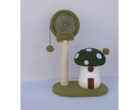 خداشة قطط بيت صغير وعمود من القماش بألوان مختلفة