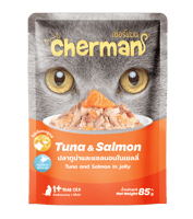 كارتون شيرمان اكل قطط رطب تونة وسلمون في الجيلي لل...