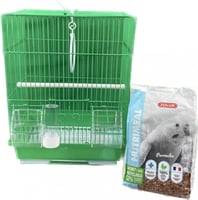 طيور الحب مع قفص واكل