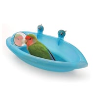 حوض استحمام للطيور بغبغاء معلق مع مراّه