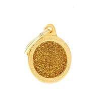 قلاده ماي فاميلي بريق ذهبي دائري صغير