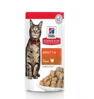 هيلز ظرف اكل قطط رطب بالديك الرومي للقطط البالغة 8...