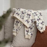 طقم بناتي قطني من كنزة وبنطلون رياضي – كريمي | أرا...