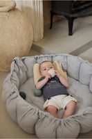 طقم ولادي قطني من تيشيرت وشورت - كحلي وأبيض