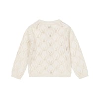 سترة كارديغان بناتي محبوكة قطن 100% – كريمي