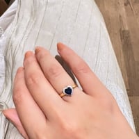 خاتم قلب أنيق اللون ذهبي -أزرق (R330) .