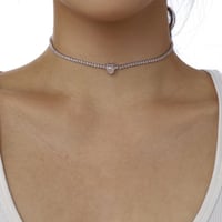 سلسلة القلب تنس الأنيقة باللون / الفضي .(N1001)