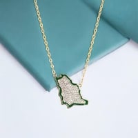 سلسلة خريطة المملكة الأنيقة باللون الذهبي-الأخضر(N...