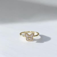 خاتم فراشة أنيق اللون ذهبي (213 R) .