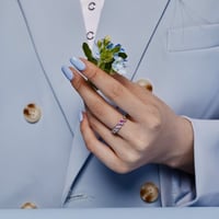 خاتم آنيق باللون / فضي .(R432)