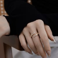 خاتم أنيق اللون /ذهبي - فضي (R417) .