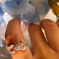 خاتم أنيق اللون فضي (R102).