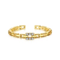 خاتم أنيق اللون /ذهبي /فضي (R413) .