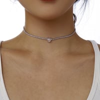 سلسلة القلب تنس الأنيقة باللون / الفضي .(N1001)