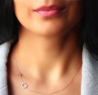 سلسلة حرف بالانجليزي الأنيقة , اللون روز جولد (LE1...