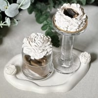 طقم مبخرة زجاج مع ورد