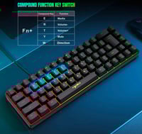 كيبورد HXSJ-V200 ( ابيض-اسود )