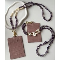 تعليقه بطاقه حجر بنفسجي + حامل جلد نود