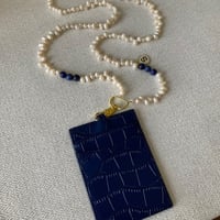 تعليقه بطاقه لولو زراعي + حامل بطاقه جلد ازرق