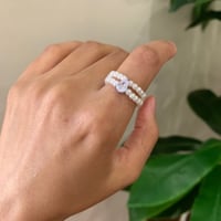 خاتم لولو دبل مع زيركون صغير