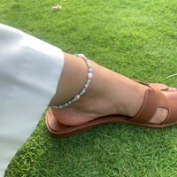 خلخال بالوان الباستيل مع حبات لولو زراعي