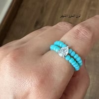 خاتم خرز دبل مع زيركون