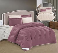 طقم مفرش شتوي اوتليت مزدوج 6 قطع وجهين