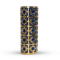 مزهرية - ذهبي وأزرق