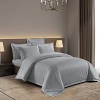 طقم مفرش فندقي رصاصي قطن 100%