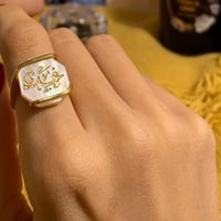 خاتم ملكي - بالاسم - فضه إيطالي عيار 925 - الون صد...