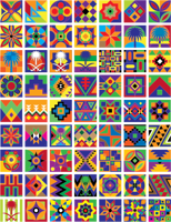 63 مربع زخارف شعبية للتلوين للانشطة المدرسية