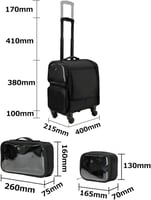 شنطة مكياج عجلات مع 5 حافظات رقم 4228