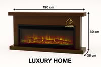 طاولة تلفزيون ديكور خشبي فاخر مع مدفأة زجاجية ثلاث...