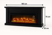 مدفأة ديكور مودرن باللون الأسود مع جهاز تدفئة ذكي...