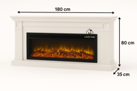 مدفأة ديكور كلاسيكي أبيض بتصميم خشبي فاخر مع جهاز...