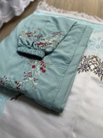 طقم سجادة الصلاة مع شرشف تركواز