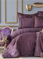 طقم مفارش عرائس كينج سايز Valeria عنابي