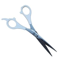 مقص إيطالي يد بلاستيك ابيض -مقاس 6 من هنبور