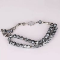 سبحة فضة بالاسم حجر عقيق برازيلي - 3