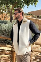 سديري رجالي سنقل فيس قلاب فرو اوف وايت