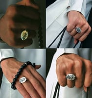 خاتم بالاسم صدف طبيعي