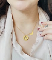 قلادة نحت صورة على وجه واحد مع قلب