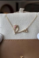 سلسال الفراشه بالاسم مطلي بالذهب