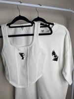 طقم كبلز ( تيشيرت و توب) لون ابيض