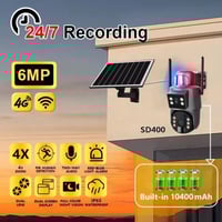 كاميرا المراقبة بالطاقة الشمسية شريحة انترنت وعدست...