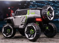 سيارة كهربائية للركوب بمقعدين - رمادي/أخضر