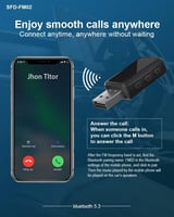 جهاز ارسال واستقبال لاسلكي بلوتوث 5.3 للسيارة، محو...