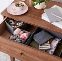 مجموعة علب قماشية لتنظيم التخزين في الأدراج والأرف...